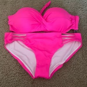 Strapless swimsuit set